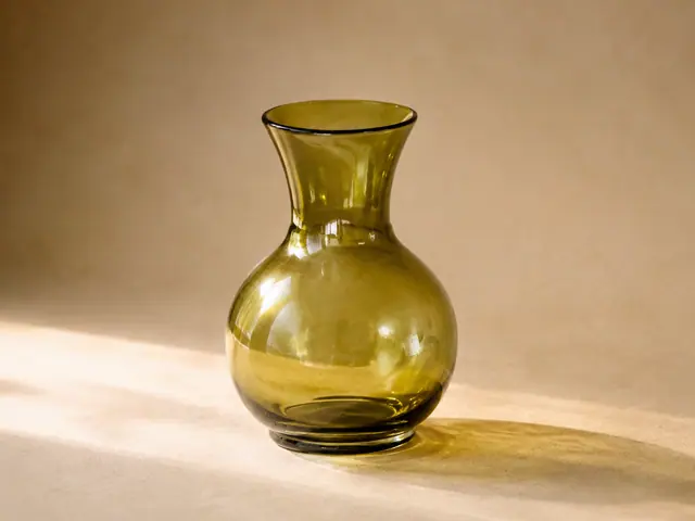 Illustrativ grön glasvas som exempel på ett begagnat föremål.